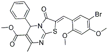 (Z)-METHYL 2-(5-BROMO-2,4-DIMETHOXYBENZYLIDENE)-7-METHYL-3-OXO-5-PHENYL-3,5-DIHYDRO-2H-THIAZOLO[3,2-A]PYRIMIDINE-6-CARBOXYLATE 结构式