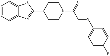 1-[4-(1,3-Benzothiazol-2-yl)piperidino]-2-[(4-fluorophenyl)sulfanyl]-1-ethanone 结构式