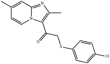 2-[(4-CHLOROPHENYL)SULFANYL]-1-(2,7-DIMETHYLIMIDAZO[1,2-A]PYRIDIN-3-YL)-1-ETHANONE 结构式