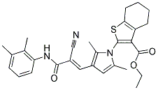 (E)-ETHYL 2-(3-(2-CYANO-3-(2,3-DIMETHYLPHENYLAMINO)-3-OXOPROP-1-ENYL)-2,5-DIMETHYL-1H-PYRROL-1-YL)-4,5,6,7-TETRAHYDROBENZO[B]THIOPHENE-3-CARBOXYLATE 结构式