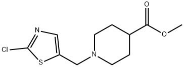 1-((2-氯噻唑-5-基)甲基)哌啶-4-羧酸甲酯 结构式