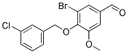 3-BROMO-4-[(3-CHLOROBENZYL)OXY]-5-METHOXYBENZALDEHYDE 结构式