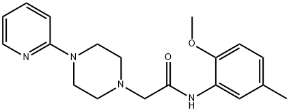 N-(2-METHOXY-5-METHYLPHENYL)-2-(4-(2-PYRIDYL)PIPERAZINYL)ETHANAMIDE 结构式