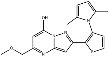 2-[3-(2,5-DIMETHYL-1H-PYRROL-1-YL)-2-THIENYL]-5-(METHOXYMETHYL)PYRAZOLO[1,5-A]PYRIMIDIN-7-OL 结构式