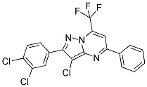 3-CHLORO-2-(3,4-DICHLOROPHENYL)-5-PHENYL-7-(TRIFLUOROMETHYL)PYRAZOLO[1,5-A]PYRIMIDINE 结构式