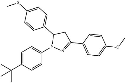 1-[4-(TERT-BUTYL)PHENYL]-3-(4-METHOXYPHENYL)-5-[4-(METHYLSULFANYL)PHENYL]-4,5-DIHYDRO-1H-PYRAZOLE 结构式