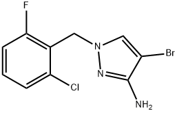 4-溴-1-(2-氯-6-氟苄基)-1H-吡唑-3-胺 结构式