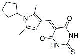 5-[(1-CYCLOPENTYL-2,5-DIMETHYL-1H-PYRROL-3-YL)METHYLENE]-2-THIOXODIHYDROPYRIMIDINE-4,6(1H,5H)-DIONE 结构式