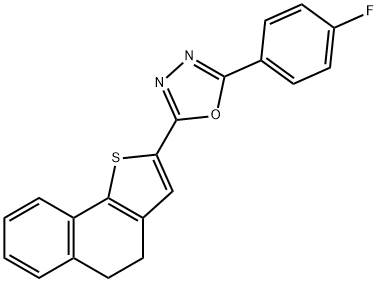 2-(4,5-DIHYDRONAPHTHO[1,2-B]THIOPHEN-2-YL)-5-(4-FLUOROPHENYL)-1,3,4-OXADIAZOLE 结构式