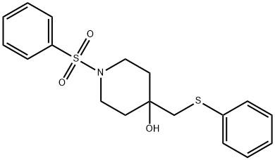 4-[(PHENYLSULFANYL)METHYL]-1-(PHENYLSULFONYL)-4-PIPERIDINOL 结构式