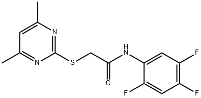 2-[(4,6-DIMETHYL-2-PYRIMIDINYL)SULFANYL]-N-(2,4,5-TRIFLUOROPHENYL)ACETAMIDE 结构式