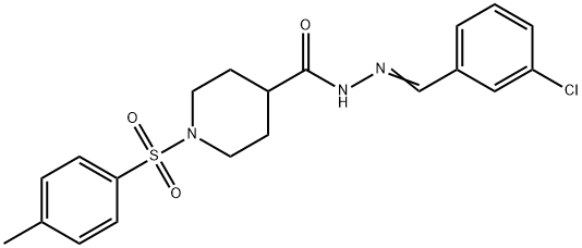 N'-[(E)-(3-CHLOROPHENYL)METHYLIDENE]-1-[(4-METHYLPHENYL)SULFONYL]-4-PIPERIDINECARBOHYDRAZIDE 结构式