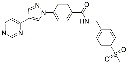 N-[4-(METHYLSULPHONYL)BENZYL]-4-[4-(PYRIMIDIN-4-YL)-1H-PYRAZOL-1-YL]BENZAMIDE 结构式