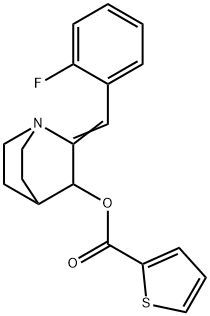 2-[(Z)-(2-FLUOROPHENYL)METHYLIDENE]-1-AZABICYCLO[2.2.2]OCT-3-YL 2-THIOPHENECARBOXYLATE 结构式