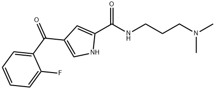N-[3-(DIMETHYLAMINO)PROPYL]-4-(2-FLUOROBENZOYL)-1H-PYRROLE-2-CARBOXAMIDE 结构式