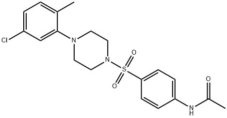 N-(4-((4-(5-Chloro-2-methylphenyl)piperazinyl)sulfonyl)phenyl)ethanamide 结构式