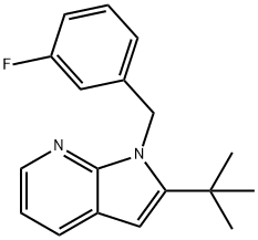 2-(TERT-BUTYL)-1-(3-FLUOROBENZYL)-1H-PYRROLO[2,3-B]PYRIDINE 结构式