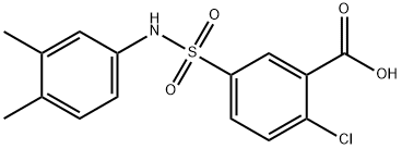 2-氯-5-(N-(3,4-二甲基苯基)氨磺酰基)苯甲酸 结构式