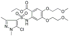 ETHYL 2-([(5-CHLORO-1,3-DIMETHYL-1H-PYRAZOL-4-YL)SULFONYL]AMINO)-4,5-BIS(2-METHOXYETHOXY)BENZOATE 结构式