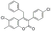4-BENZYL-6-CHLORO-3(4'-CHLOROPHENYL)-7-METHYLCOUMARIN 结构式
