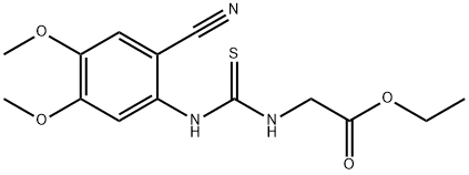 ETHYL 2-([(2-CYANO-4,5-DIMETHOXYANILINO)CARBOTHIOYL]AMINO)ACETATE 结构式