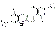 3-[2,6-DICHLORO-4-(TRIFLUOROMETHYL)BENZYL]-2-[2,6-DICHLORO-4-(TRIFLUOROMETHYL)PHENYL]-1,3-THIAZOLAN-4-ONE 结构式