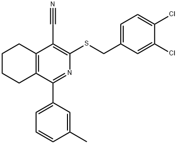 3-[(3,4-DICHLOROBENZYL)SULFANYL]-1-(3-METHYLPHENYL)-5,6,7,8-TETRAHYDRO-4-ISOQUINOLINECARBONITRILE 结构式