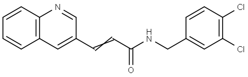 (E)-N-(3,4-Dichlorobenzyl)-3-(3-quinolinyl)-2-propenamide 结构式