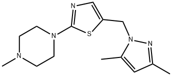 1-(5-[(3,5-DIMETHYL-1H-PYRAZOL-1-YL)METHYL]-1,3-THIAZOL-2-YL)-4-METHYLPIPERAZINE 结构式