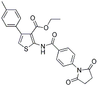 ETHYL 2-(4-(2,5-DIOXOPYRROLIDIN-1-YL)BENZAMIDO)-4-P-TOLYLTHIOPHENE-3-CARBOXYLATE 结构式