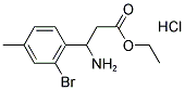 ETHYL 3-AMINO-3-(2-BROMO-4-METHYLPHENYL)PROPANOATE HYDROCHLORIDE 结构式