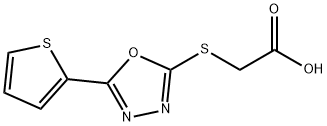 {[5-(2-THIENYL)-1,3,4-OXADIAZOL-2-YL]THIO}ACETIC ACID 结构式