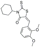(5E)-3-CYCLOHEXYL-5-(2,3-DIMETHOXYBENZYLIDENE)-2-THIOXO-1,3-THIAZOLIDIN-4-ONE 结构式