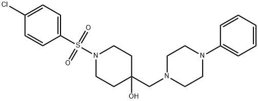 1-[(4-CHLOROPHENYL)SULFONYL]-4-[(4-PHENYLPIPERAZINO)METHYL]-4-PIPERIDINOL 结构式