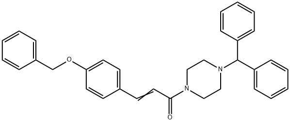 (E)-1-(4-BENZHYDRYLPIPERAZINO)-3-[4-(BENZYLOXY)PHENYL]-2-PROPEN-1-ONE 结构式