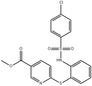 METHYL 6-[(2-([(4-CHLOROPHENYL)SULFONYL]AMINO)PHENYL)SULFANYL]NICOTINATE 结构式