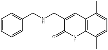 3-(BENZYLAMINO-METHYL)-5,8-DIMETHYL-1H-QUINOLIN-2-ONE 结构式