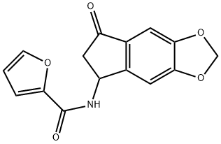 N-(7-OXO-6,7-DIHYDRO-5H-INDENO[5,6-D][1,3]DIOXOL-5-YL)-2-FURAMIDE 结构式