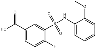 4-FLUORO-3-(2-METHOXY-PHENYLSULFAMOYL)-BENZOIC ACID 结构式