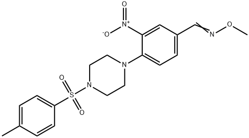 4-(4-[(4-METHYLPHENYL)SULFONYL]PIPERAZINO)-3-NITROBENZENECARBALDEHYDE O-METHYLOXIME 结构式