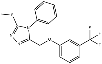 3-(Methylsulfanyl)-4-phenyl-5-([3-(trifluoromethyl)phenoxy]methyl)-4H-1,2,4-triazole 结构式