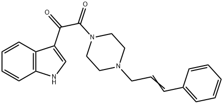 1-(4-苯丙烯基哌嗪-1-基)-2-(1H-吲哚-3-基)乙-1,2-二酮 结构式