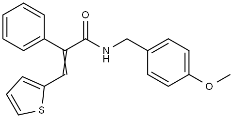 (E)-N-(4-Methoxybenzyl)-2-phenyl-3-(2-thienyl)-2-propenamide 结构式