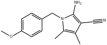 2-氨基-1-(4-甲氧基苄基)-4,5-二甲基-1H-吡咯-3-甲腈 结构式