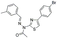 N-[4-(4-BROMOPHENYL)-1,3-THIAZOL-2-YL]-N'-[(1E)-(3-METHYLPHENYL)METHYLENE]ACETOHYDRAZIDE 结构式