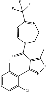 [3-(2-CHLORO-6-FLUOROPHENYL)-5-METHYL-4-ISOXAZOLYL][5-(TRIFLUOROMETHYL)-2,3-DIHYDRO-1H-1,4-DIAZEPIN-1-YL]METHANONE 结构式