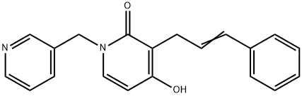 3-苯丙烯基-4-羟基-1-(吡啶-3-基甲基)吡啶-2(1H)-酮 结构式