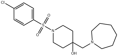 4-(1-AZEPANYLMETHYL)-1-[(4-CHLOROPHENYL)SULFONYL]-4-PIPERIDINOL 结构式