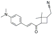 (3-{(2E)-3-[4-(DIMETHYLAMINO)PHENYL]PROP-2-ENOYL}-2,2-DIMETHYLCYCLOBUTYL)ACETONITRILE 结构式
