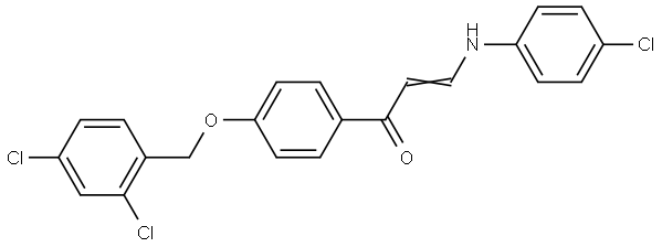 (E)-3-(4-Chloroanilino)-1-(4-[(2,4-dichlorobenzyl)oxy]phenyl)-2-propen-1-one 结构式